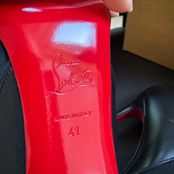 New Christian Louboutin Calfskin Chelsea Chick 100 Stiletto Boots Size 41 Black - Picture 8 of 9